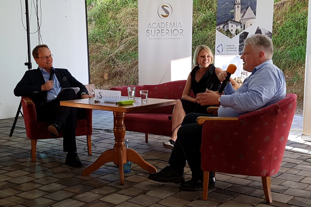 Markus Hengstschläger, Martina Mara and Sepp Hochreiter at the fireside-talk